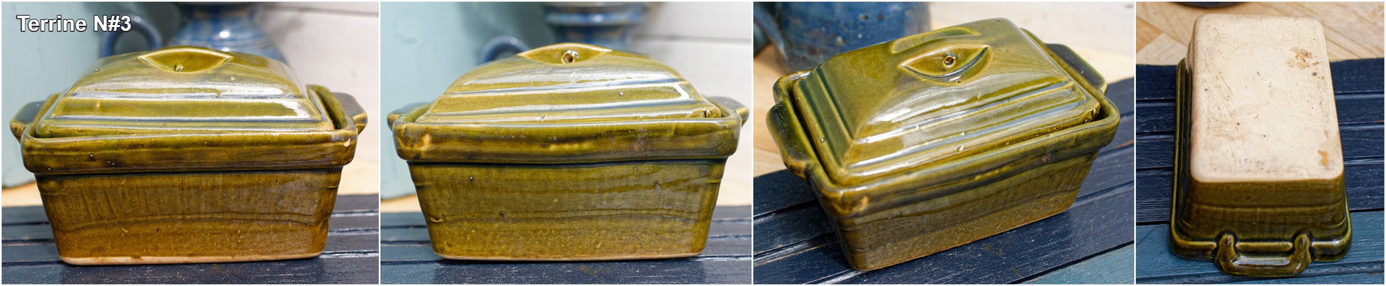La Bourguignonne VENDEUVRE TV DEPOSE French Vintage Foie Gras Lidded Terrine Pot Casserole Stoneware for Pate Terre Cuite
