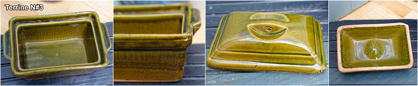 La Bourguignonne VENDEUVRE TV DEPOSE French Vintage Foie Gras Lidded Terrine Pot Casserole Stoneware for Pate Terre Cuite