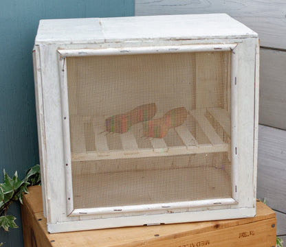 Garde Manger Fromagier French Antique Wooden Hanging Cheese Storage Box Rustic Farmhouse Cooling Mesh Closet