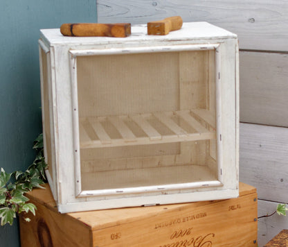 Garde Manger Fromagier French Antique Wooden Hanging Cheese Storage Box Rustic Farmhouse Cooling Mesh Closet