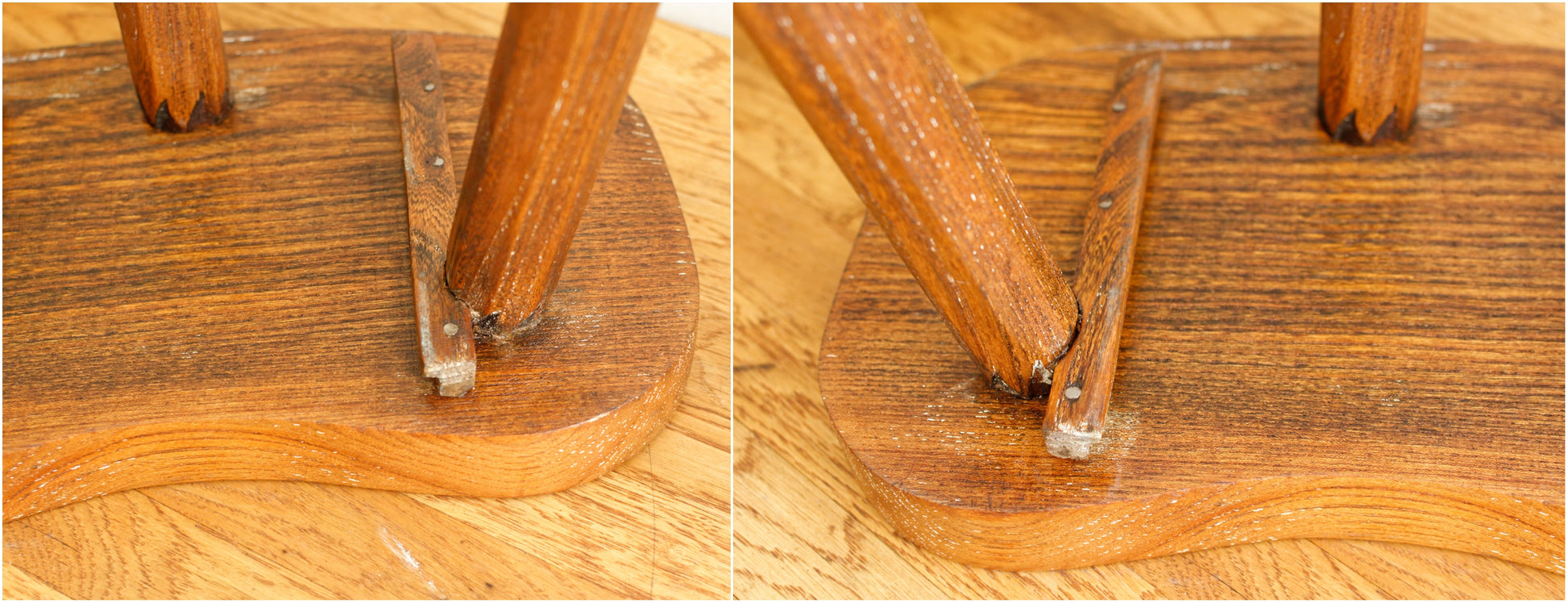 French Vintage Handmade 3 Legged Wooden Stool with Small Storage Drawer Decorative Tripod Farmhouse Milk Stool Refurbished