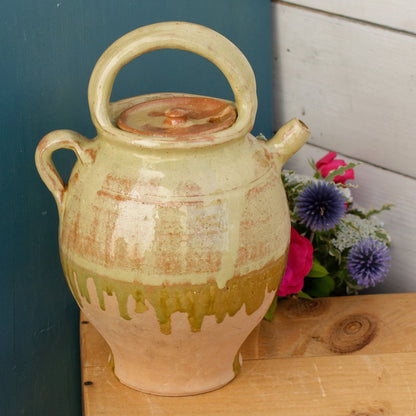 French Vintage Gargoulette ~ Semi Glazed Provencal Mediterranean Style TerraCotta Jug Jarre Cruche