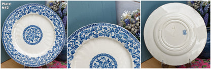 GIEN French Antique Ironstone Blue Transferware Salad Plate Terre de Fer en Faience