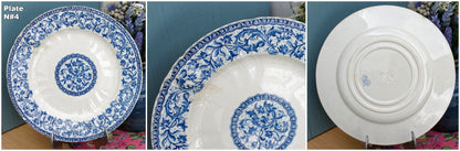 GIEN French Antique Ironstone Blue Transferware Salad Plate Terre de Fer en Faience