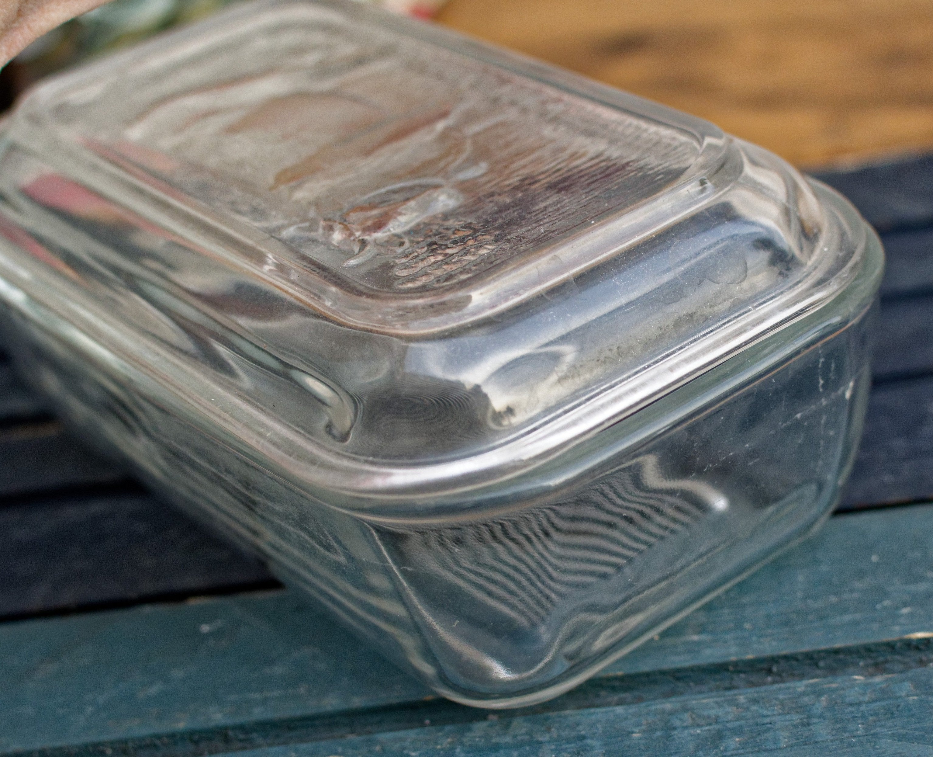 Rare Vtg Arcoroc France Cobalt Blue Glass Cow Butter Refrigerator outlet Dish w/ Lid