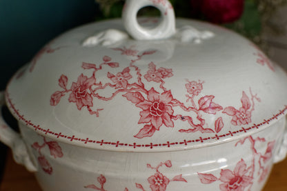 1890年代/1900年代～「BLEUET」 K&amp;G（ケラー・エ・ゲラン）リュネヴィル～希少なフランスアンティークアイアンストーンスープチュリーン＆サービングプレート～テール・ド・フェール