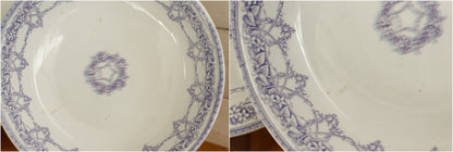 FORAH Français service à gâteaux en pierre de fer peint à la main vintage ~ Signé par l'artiste ~ Terre de Fer