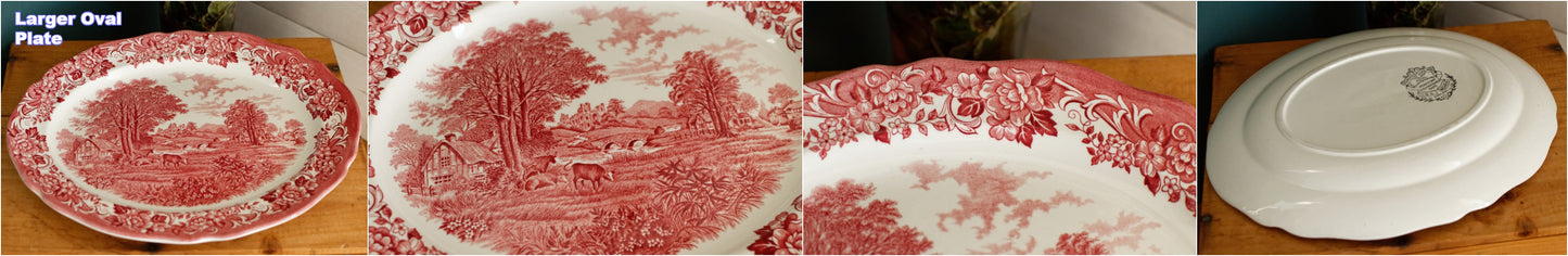 English Ironstone Red ROMANTIC ENGLAND Royal Staffordshire Ironstone Dishwasher Safe J&G Meakin England 