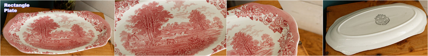 English Ironstone Red ROMANTIC ENGLAND Royal Staffordshire Ironstone Dishwasher Safe J&G Meakin England 