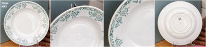 K&G (Keller et Guérin) Luneville French Vintage Ironstone Green Transferware Soup Plate Terre de Fer