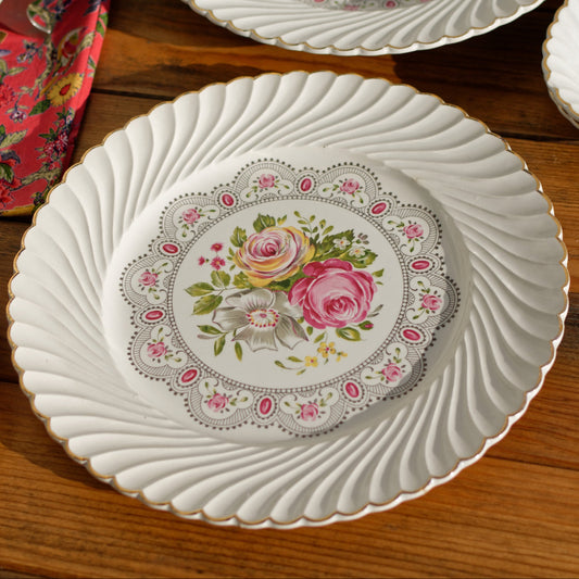 K&G (Keller et Guérin) Luneville French Antique Ironstone Floral Serving Plate Terre de Fer