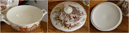 1950s ~  LUDLOW GIEN France ~ French Vintage Ironstone PolyChrome Soup Tureen "Soupiere" ~ Terre de Fer en Faience