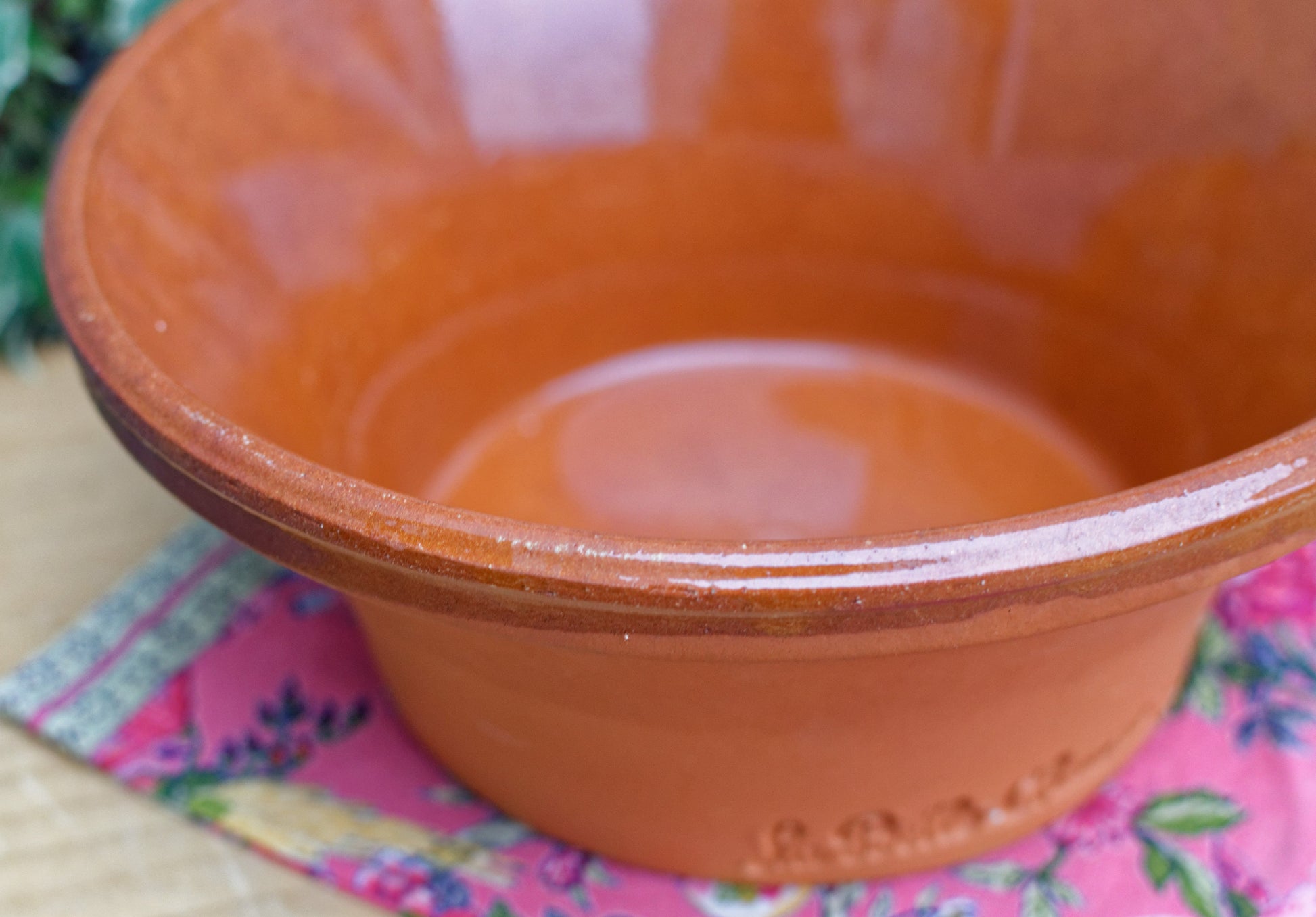 La Belle Chaurienne French Vintage Round Glazed Terracotta Mixing Bowl Tian Enameled Sandstone Stoneware Pottery