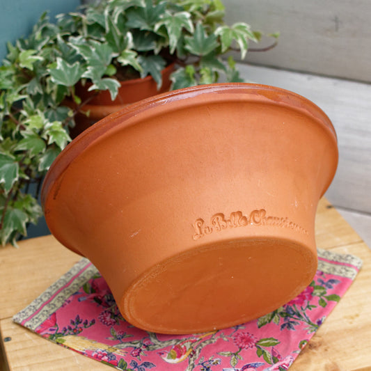 La Belle Chaurienne French Vintage Round Glazed Terracotta Mixing Bowl Tian Enameled Sandstone Stoneware Pottery