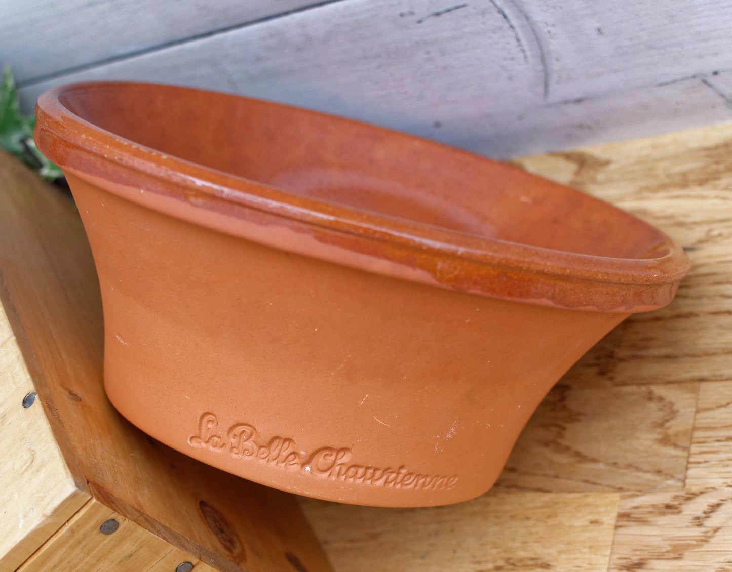 La Belle Chaurienne French Vintage Round Glazed Terracotta Mixing Bowl Tian Enameled Sandstone Stoneware Pottery