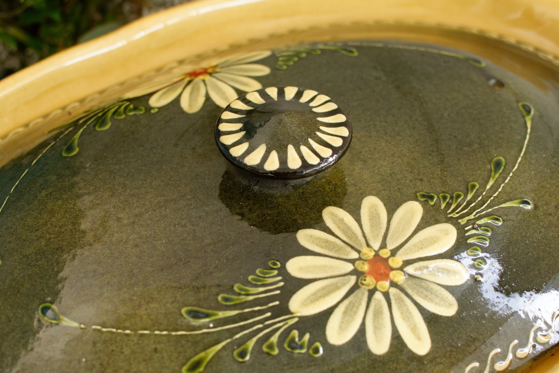 French Vintage Large Alsace SOUFFLENHEIM BAECKEOFFE Cocotte en Terre Cuite Olive Green Oval Lidded Stoneware Terrine Cookware Casserole Dish Made in France