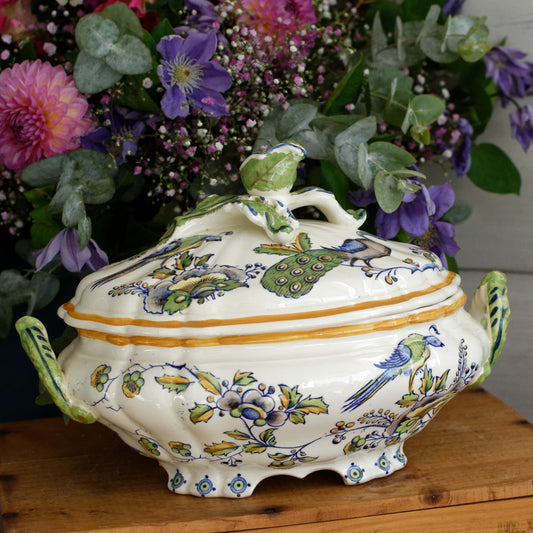 Belgian Soup Tureen Soupiere Ironstone LA LOUVIERE Boch Freres Fabrication Belge Made in Belgium 1836 