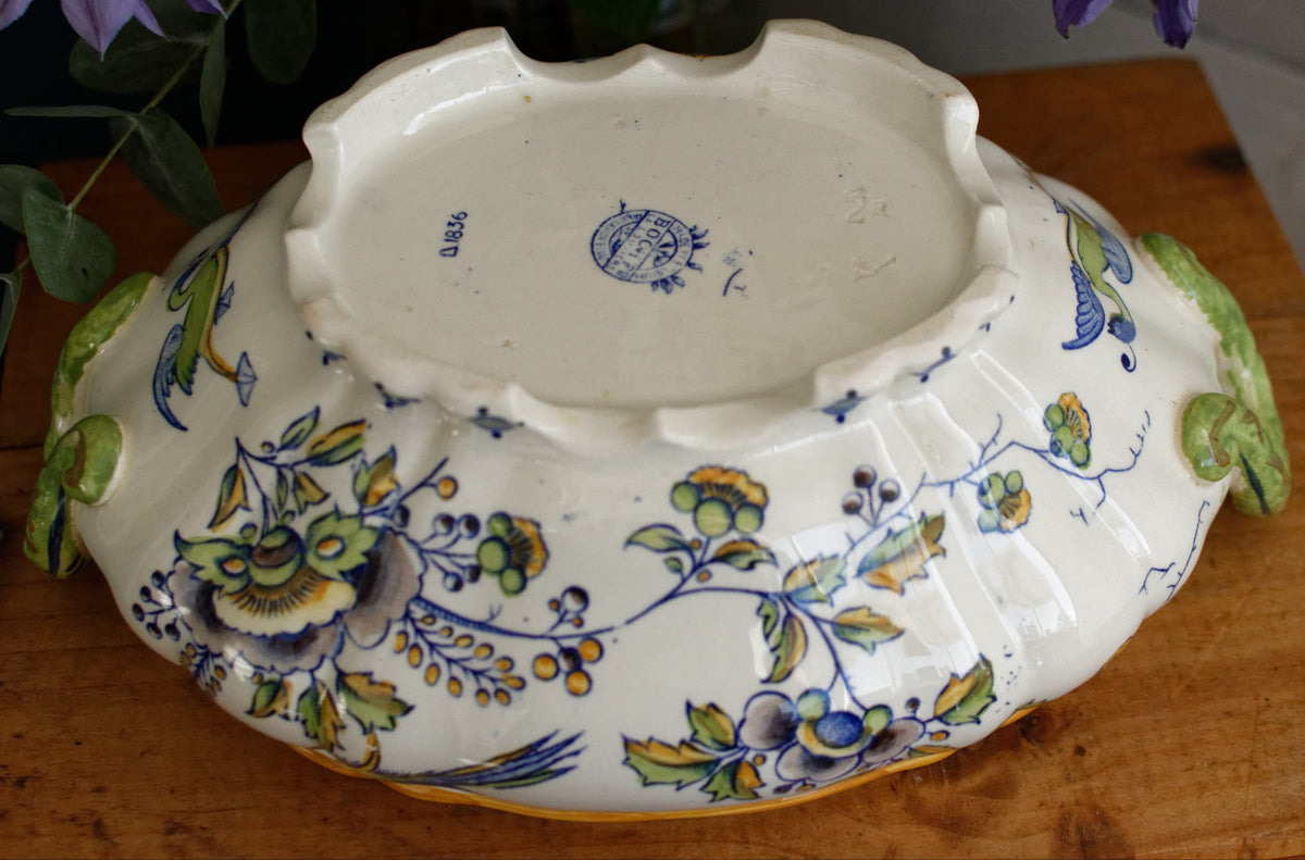 Belgian Soup Tureen Soupiere Ironstone LA LOUVIERE Boch Freres Fabrication Belge Made in Belgium 1836 