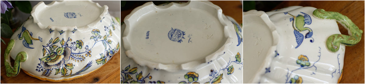 Belgian Soup Tureen Soupiere Ironstone LA LOUVIERE Boch Freres Fabrication Belge Made in Belgium 1836 