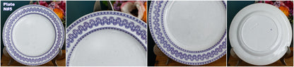 T&B TURIN Antique Ironstone Porcelain Lavender Transferware Salad Plate Terre de Fer en Faience