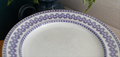 T&B TURIN Antique Ironstone Porcelain Lavender Transferware Salad Plate Terre de Fer en Faience