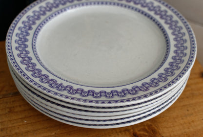 T&B TURIN Antique Ironstone Porcelain Lavender Transferware Salad Plate Terre de Fer en Faience