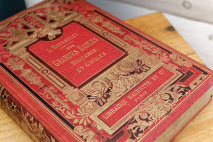 1888 NOS GRANDES ECOLES MILITAIRE et CIVILES by Louis Rousselet HACHETTE et Cie French Antique Collectible First Edition Illustrated Polychrome Hardcover Book Novel Gilded Cartonnage Livre