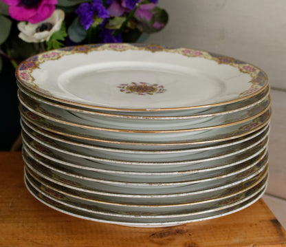 1920s F. Legrand & Cie LIMOGES France French Antique Fine Porcelain Dinner Plate "Assiette"