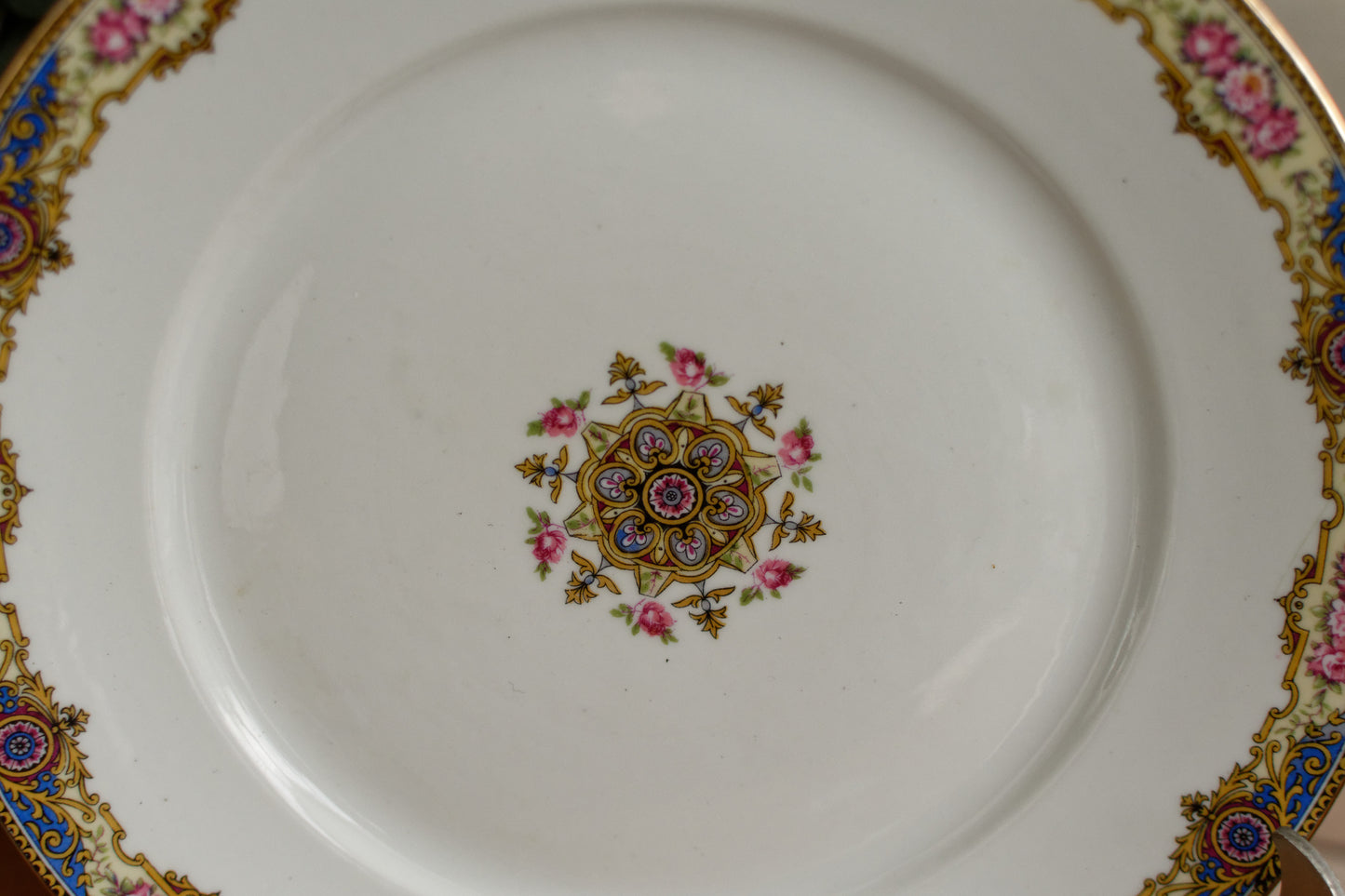 1920s F. Legrand & Cie LIMOGES France French Antique Fine Porcelain Footed Cake Plate "Plat à gâteau sur pied" Footed Serving Plate