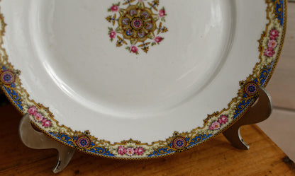 1920s F. Legrand & Cie LIMOGES France French Antique Fine Porcelain Footed Cake Plate "Plat à gâteau sur pied" Footed Serving Plate