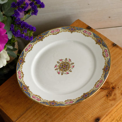 1920s F. Legrand & Cie LIMOGES France French Antique Fine Porcelain Footed Cake Plate "Plat à gâteau sur pied" Footed Serving Plate