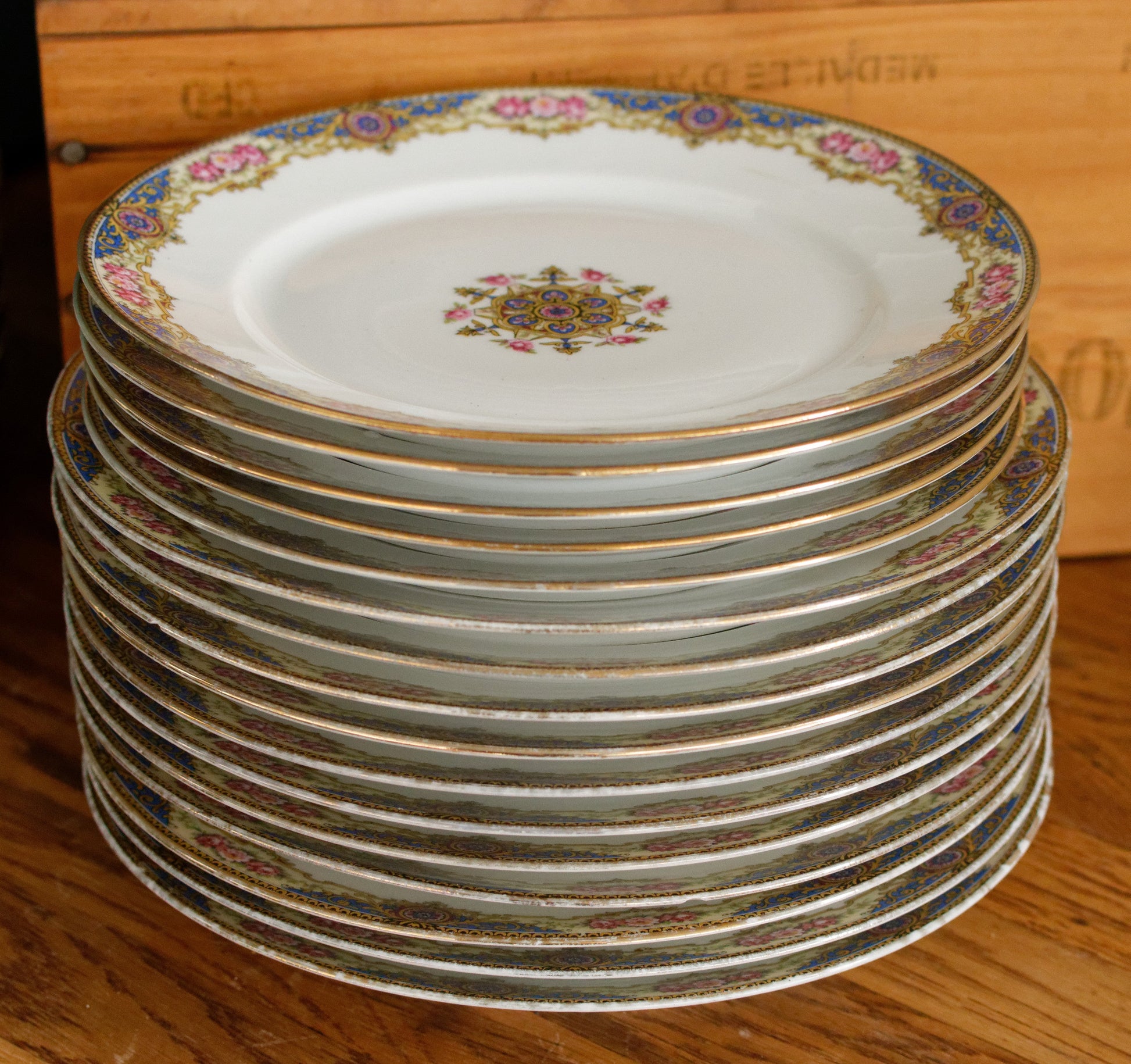 1920s F. Legrand & Cie LIMOGES France French Antique Fine Porcelain Plate "Assiette" 20 & 22 cm