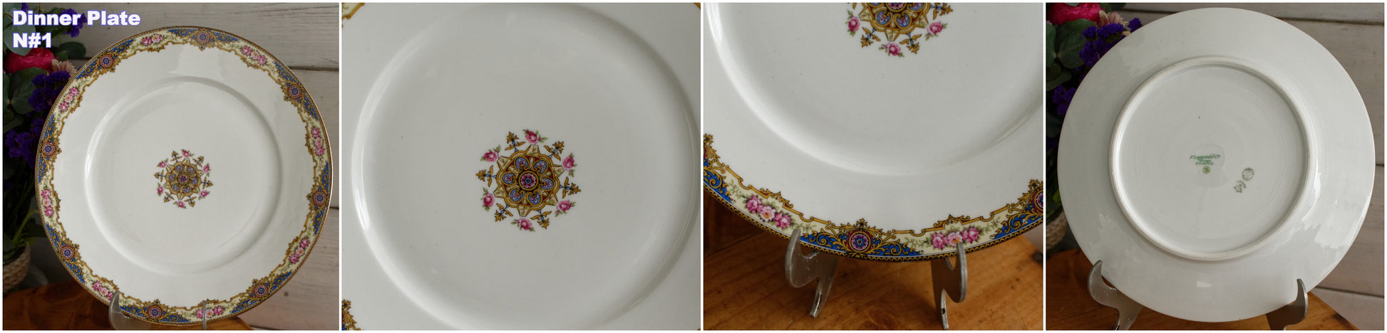 1920s F. Legrand & Cie LIMOGES France French Antique Fine Porcelain Dinner Plate "Assiette"