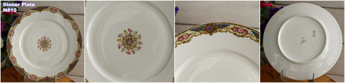 1920s F. Legrand & Cie LIMOGES France French Antique Fine Porcelain Dinner Plate "Assiette"