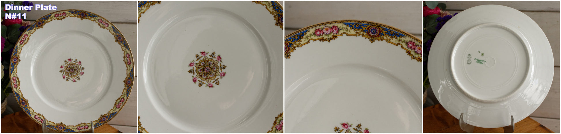 1920s F. Legrand & Cie LIMOGES France French Antique Fine Porcelain Dinner Plate "Assiette"