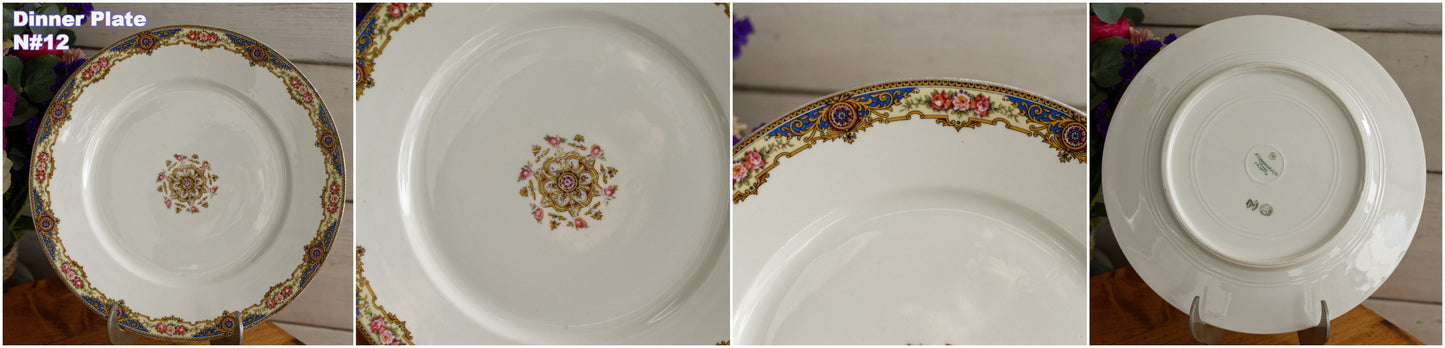 1920s F. Legrand & Cie LIMOGES France French Antique Fine Porcelain Dinner Plate "Assiette"