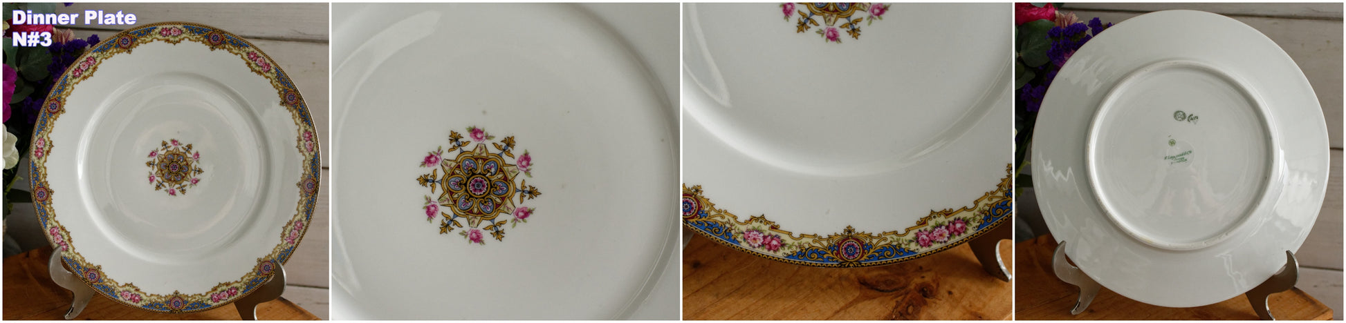 1920s F. Legrand & Cie LIMOGES France French Antique Fine Porcelain Dinner Plate "Assiette"