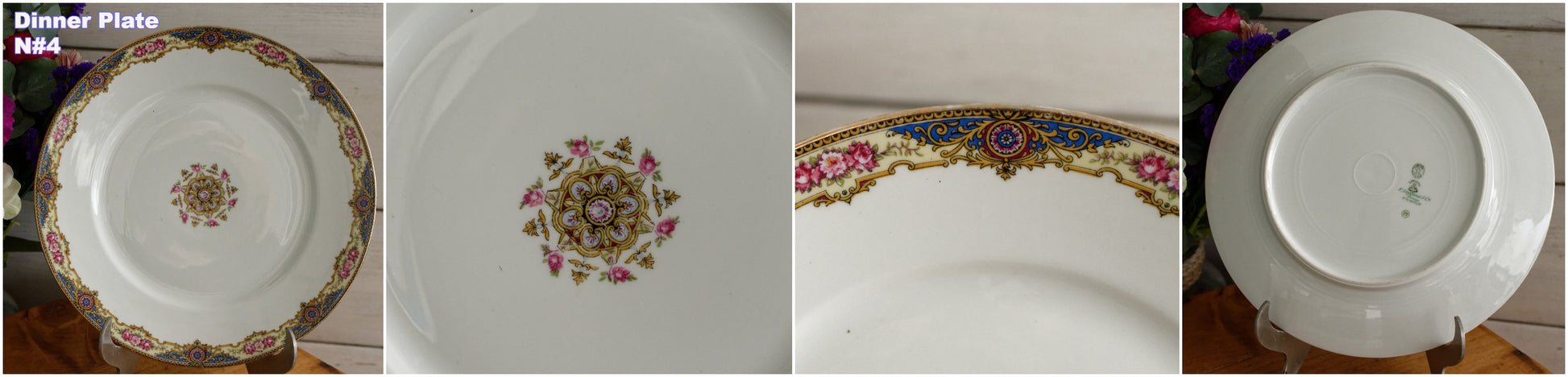 1920s F. Legrand & Cie LIMOGES France French Antique Fine Porcelain Dinner Plate "Assiette"