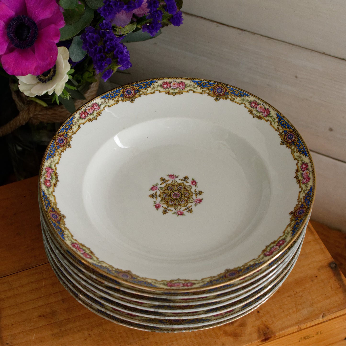 1920s F. Legrand & Cie LIMOGES France French Antique Fine Porcelain Soup Plate "Assiette Creuse"