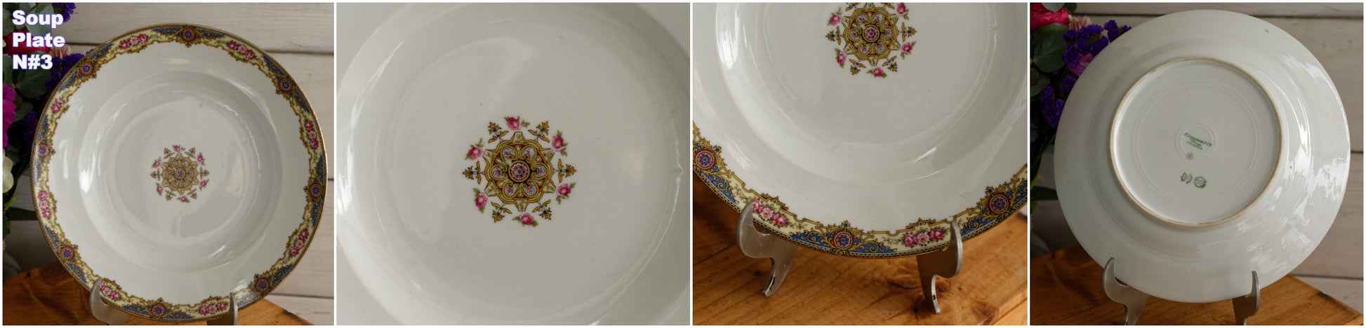 1920s F. Legrand & Cie LIMOGES France French Antique Fine Porcelain Soup Plate "Assiette Creuse"