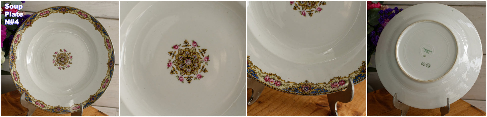 1920s F. Legrand & Cie LIMOGES France French Antique Fine Porcelain Soup Plate "Assiette Creuse"