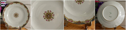 1920s F. Legrand & Cie LIMOGES France French Antique Fine Porcelain Soup Plate "Assiette Creuse"