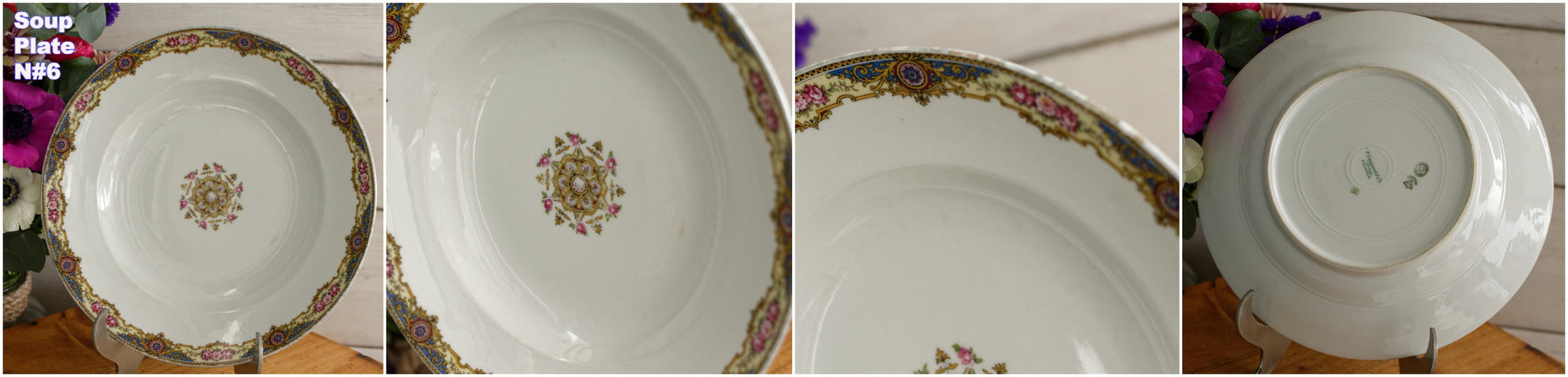 1920s F. Legrand & Cie LIMOGES France French Antique Fine Porcelain Soup Plate "Assiette Creuse"