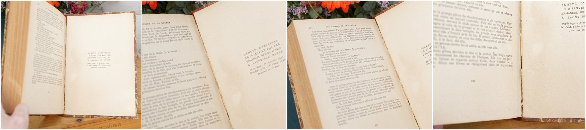 1947 Les Raisons pour le Colère by John Steinbeck Published by Librairie Gallimard French Vintage Illustrated Hardcover Book Livre