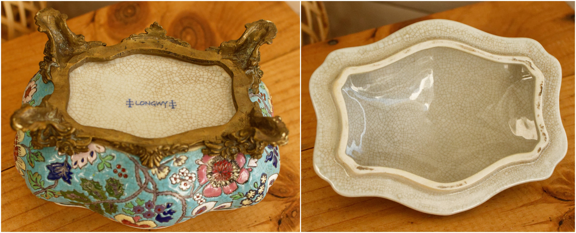 French Vintage Cloisonne High Glazed Jewelry Box Collectible EMAUX de Saint Jean L'Aigle Factory in LONGWY