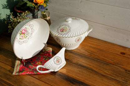 1930s ~ K&G (Keller et Guérin) Luneville ~ French Antique Ironstone Floral Porcelain Floral Serving Piece ~ Terre de Fer