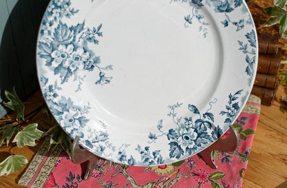 MARIE LOUISE Moulin des Loups & Hamage Nord French Antique Ironstone Blue Transferware Plate Terre de Fer