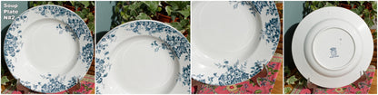 MARIE LOUISE Moulin des Loups & Hamage Nord French Antique Ironstone Blue Transferware Plate Terre de Fer