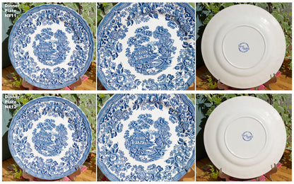 Fine MEAKIN Tableware Myott of Straffordhire English Vintage Ironstone Fine China Blue Transferware Dinner Plate Made in England