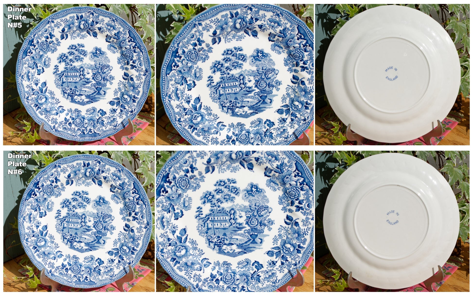 Fine MEAKIN Tableware Myott of Straffordhire English Vintage Ironstone Fine China Blue Transferware Dinner Plate Made in England